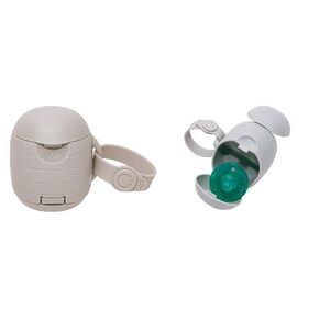 Ubbi 2 Pack On-The-Go Dual Pacifier Holder, Taupe & Gray, Keeps Baby's Binkies Clean and Accessible, Portable for Travel