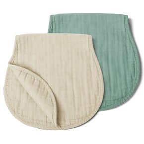 haakaa Muslin Burp Cloths, Baby Burp Cloths for Boys and Girls, Organic Cotton, Large 22.8''x11.4'', 2pcs
