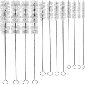 KUTO 12 Pcs Straw Cleaner Brush Kit with Nylon Bristles - Extra Long Pipe Cleaners for Tumbler, Water Bottle, Sippy Cup, Tubes & Hummingbird Feeders - 6 Different Diameters