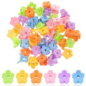 48 Pcs Mini Flower Clips For Girls Colorful Small Flower Hair Clips Tiny Cute Toddler Claw Clips Baby Clasp Barrettes For Girls Kids