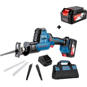 DongCheng Cordless Reciprocating Saw, 20V MAX 0-3000 SPM, 7/8’’ stroke length, Brushless Compact Light-Weight Sawzall, 2 * 4.0Ah battery, with 4 Blades for Wood/Metal/PVC cutting, DCJF22