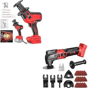 Corldess Reciprocating Saw Oscillating Tool Compatible with Milwaukee m18 18v Battery Brushless Motor, Variable Speed 3000 Spm for Wood Metal PVC Oscillating Multi-Tool for Scraping Sanding Cutting