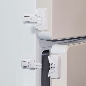 2Pack Fridge Locks for Kids, Child Proof Refrigerator Door Locks for Toddler and Baby Safety, Freezer Locks for Kids with Sticky Adhesive for RV Refrigerator, No Tools Required Childproof Locks