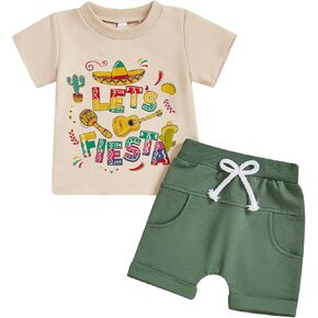 Infant Toddler Baby Girl Boy Summer Clothes Short Sleeve T Shirt Shorts Sets Mexican Outfit