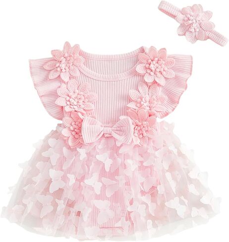 Newborn Dresses Baby Girl Summer Outfit Ruffle Short Sleeve Lace Mesh Tutu Romper Dress Photography Clothes Set in Saudi Arabia
