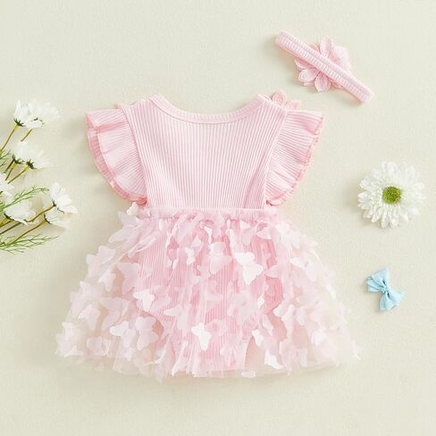 Newborn Dresses Baby Girl Summer Outfit Ruffle Short Sleeve Lace Mesh Tutu Romper Dress Photography Clothes Set in Saudi Arabia