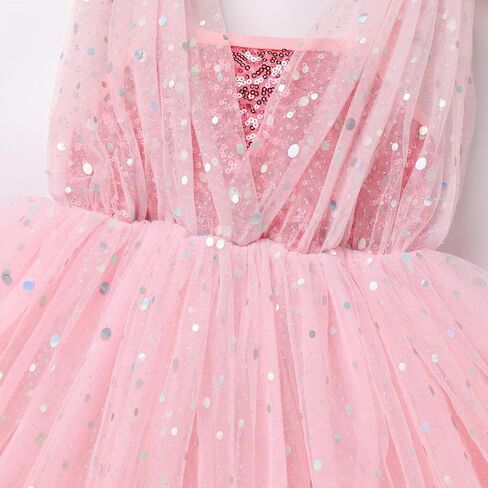Obeeii Baby Girl Sequin Dress Toddler Serveless Sparkly Tulle Birthday Party Dress Flower Girl Princess Photshoot Dress in Kuwait