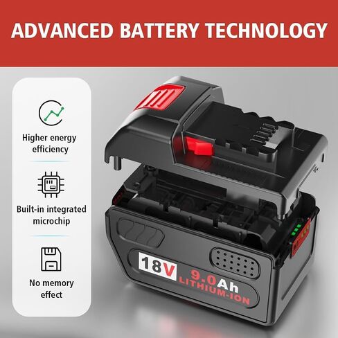 Mrupoo 18V 9.0Ah Replacement Battery Compatible with Milwaukee 18v 9000mAh 48-11-1820 48-11-1850 48-11-1828 48-11-10 Lithium-Ion Battery Cordless Power Tools 2Pack in Kuwait