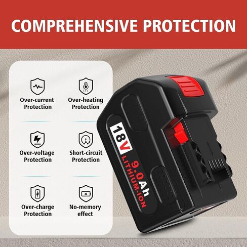 Mrupoo 18V 9.0Ah Replacement Battery Compatible with Milwaukee 18v 9000mAh 48-11-1820 48-11-1850 48-11-1828 48-11-10 Lithium-Ion Battery Cordless Power Tools 2Pack in Kuwait