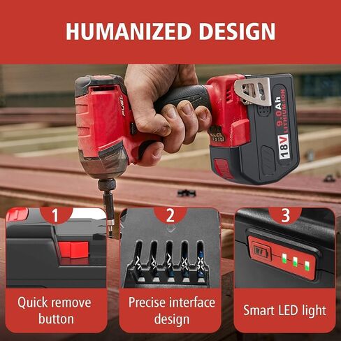 Mrupoo 18V 9.0Ah Replacement Battery Compatible with Milwaukee 18v 9000mAh 48-11-1820 48-11-1850 48-11-1828 48-11-10 Lithium-Ion Battery Cordless Power Tools 2Pack in Kuwait