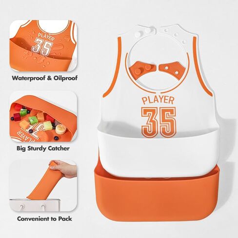 Silicone Bibs for Babies, Waterproof Eating Bibs for Boys Girls, Soft Silicone Bibs Baby Feeding Essentials Baby Gifts in Saudi Arabia