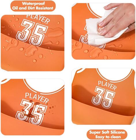 Silicone Bibs for Babies, Waterproof Eating Bibs for Boys Girls, Soft Silicone Bibs Baby Feeding Essentials Baby Gifts in Saudi Arabia