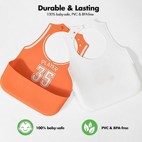 Silicone Bibs for Babies, Waterproof Eating Bibs for Boys Girls, Soft Silicone Bibs Baby Feeding Essentials Baby Gifts in Saudi Arabia