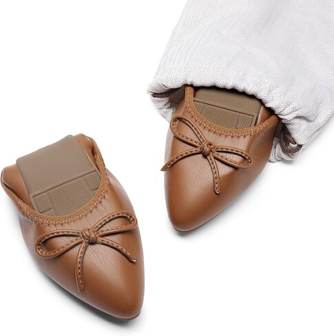 DREAM PAIRS Women's Foldable Flats Shoes Pointed Toe Ballet Flats Bowknot Comfort Slip on Dress Shoes in Saudi Arabia