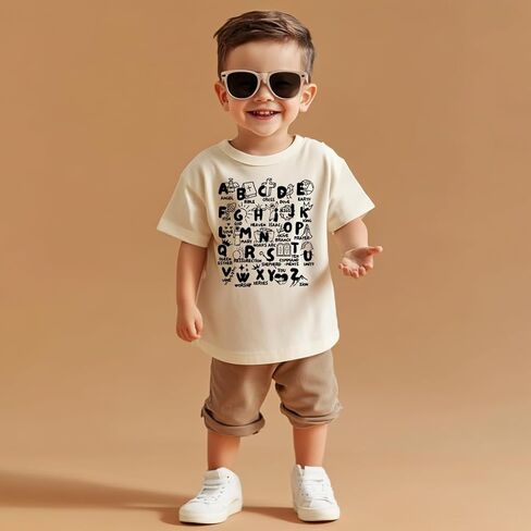 Toddler Shirts for Boys Grils Kids, Funny Prints Tee for Baby Boys Girls, Engineering Vehicles, Moon, Alien Cowboy，2-6T in Saudi Arabia