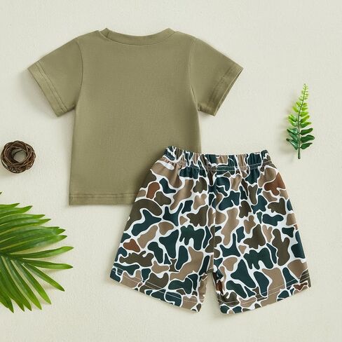 Kaipiclos Baby Boys Clothes Toddler Summer Outfits Short Sleeve Duck Print Pocket T-Shirt Tops and Shorts Farm Baby Clothes in Saudi Arabia