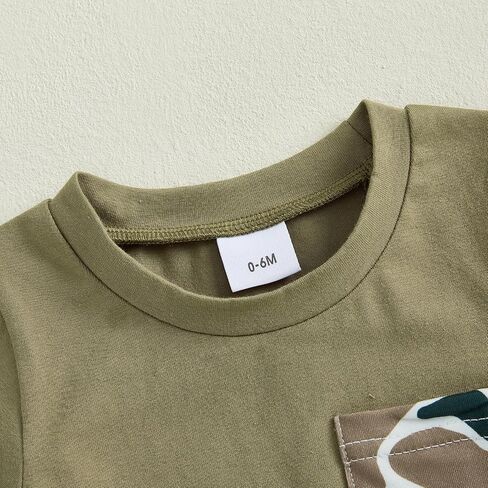 Kaipiclos Baby Boys Clothes Toddler Summer Outfits Short Sleeve Duck Print Pocket T-Shirt Tops and Shorts Farm Baby Clothes in Saudi Arabia