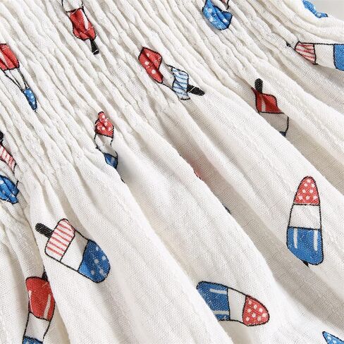 YINGISFITM 4th Of July Baby Girl Outfit American Flag Jumpsuit Sleeveless Romper Dress Ice Cream Print Fourth Of July Clothes in Saudi Arabia