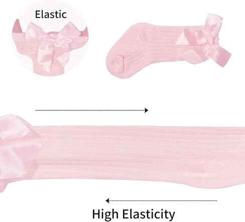 Baby Girl Knee High Socks Toddler Long Sock with Bow Cute Ruffled Tube Stockings Cotton for Baby Boys in Saudi Arabia
