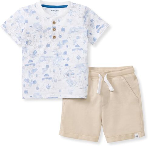 Burt's Bees Baby baby-boys Short Sleeve Shirt and Pant Set, Top & Bottom Outfit, 100% Organic Cotton in Saudi Arabia