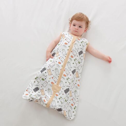 Newborn New Blanket Soft Cotton Baby Sleeping Bag Zipper Breathable Knitted Design Double-Layer Vest Sleeping Bag Knitted 100% Pure Cotton Anti Kick (3-6 Months, Astronaut Pattern) in Saudi Arabia