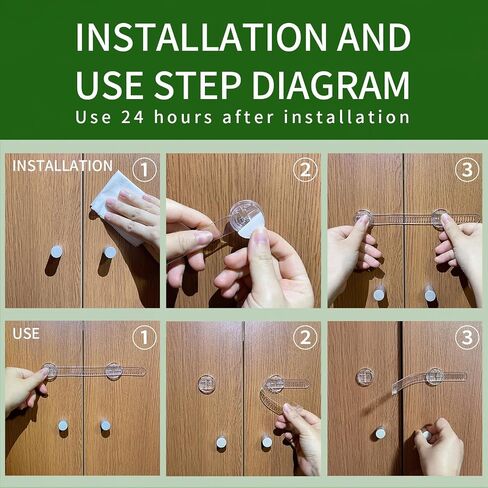 Baby Proof Cabinet Locks, Safe Quick and Easy Transparent Drawer Door Latches, Adjustable No Drilling Child Safety Cabinet Straps for Fridge, Oven, Dishwasher, Toilet Seat (L, Count, 6) in Kuwait