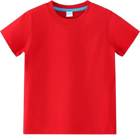 AIWUHE Toddler T Shirts Cotton Summer Tshirts Boys Girls Basic Tee Undershirts Short Sleeve Clothes Crew Neck Shirts 2-7Y in Saudi Arabia
