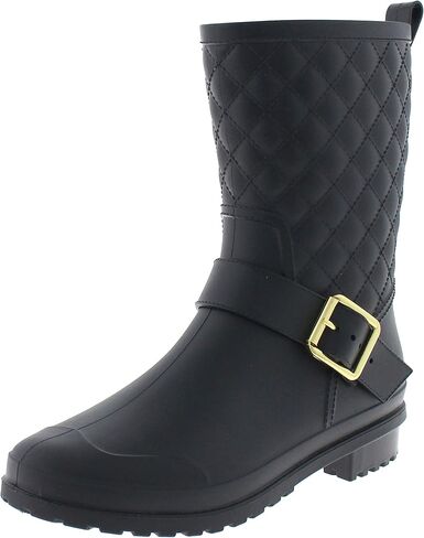 Capelli New York Ladies Matte, Quilted Shaft Mid-Calf Rain Boot in Kuwait