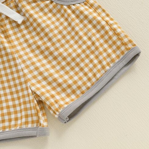 Toddler Baby Boy Clothes Summer Mallard Duck Goose Short Sleeve T-Shirt Tops Plaid Shorts 2Pcs Farm Outfit Set in Saudi Arabia