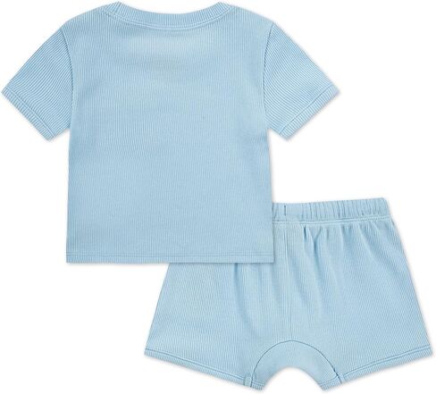 Hurley Unisex Baby Rib Knit T-shirt and Shorts 2-piece Outfit Set in Saudi Arabia