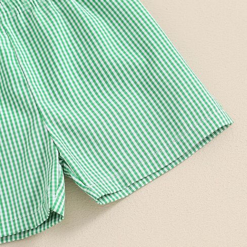Mandizy Toddler Baby Boy Baseball Outfit Mortered Short Sleeve T-Shirt Shirt Plaid Print Print String Golf Sports Thief Complements in Saudi Arabia