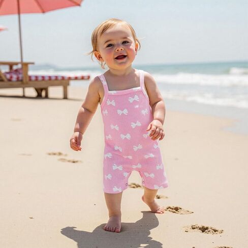 GOOCHEER Infant Baby Girl Summer Romper Jumpsuit Daisy Halter Sleeveless Bodysuit Summer One Piece Outfit in Kuwait