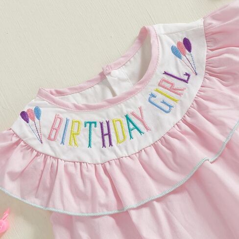 Baby Girl First Birthday Outfit Clothes Birthday Girl Short Sleeve Romper Bodysuit Jumpsuit Top in Saudi Arabia