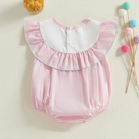 Baby Girl First Birthday Outfit Clothes Birthday Girl Short Sleeve Romper Bodysuit Jumpsuit Top in Saudi Arabia