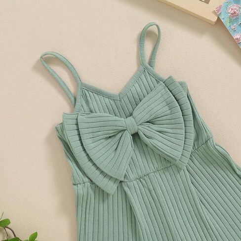 Toddler Girl Summer Clothes Sleeveless Romper Solid Jumpsuit Shorts Overalls Ribbed Halter One Piece Outfit in Kuwait