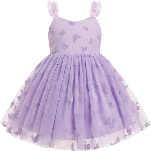 FYMNSI Toddler Baby Girl Butterfly Dress Princess Sleeveless Tulle Tutu Dress for Birthday Flower Girl Wedding Pageant Gowns in Saudi Arabia