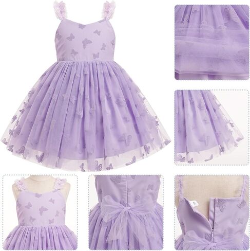FYMNSI Toddler Baby Girl Butterfly Dress Princess Sleeveless Tulle Tutu Dress for Birthday Flower Girl Wedding Pageant Gowns in Saudi Arabia