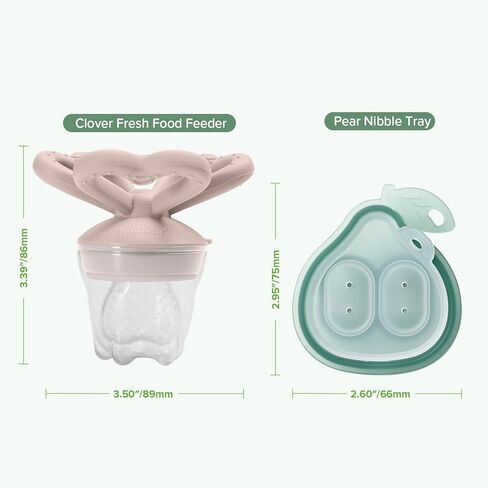 Haakaa Clover Baby Fruit Freeer Teether & Mini Freezer Nibber Tray-Mini Silicone Breastbancy Mould for Baby Beading Righting & Telf-Tefle in Kuwait