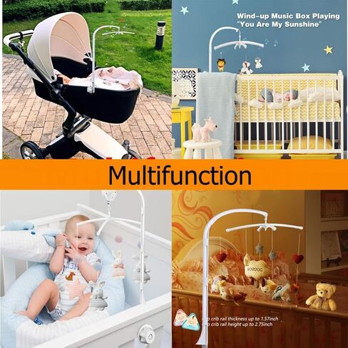 34 Inch Baby Crib Mobile Bed Bell Holder,Extra Long Crib Mobile Arm Nursery Mobile Arm Baby Mobile Hanger,Adjustable Holder Arm Bracket Nut Screw DIY Toy Decoration (34.6 inch) in Saudi Arabia
