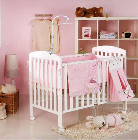 34 Inch Baby Crib Mobile Bed Bell Holder,Extra Long Crib Mobile Arm Nursery Mobile Arm Baby Mobile Hanger,Adjustable Holder Arm Bracket Nut Screw DIY Toy Decoration (34.6 inch) in Saudi Arabia