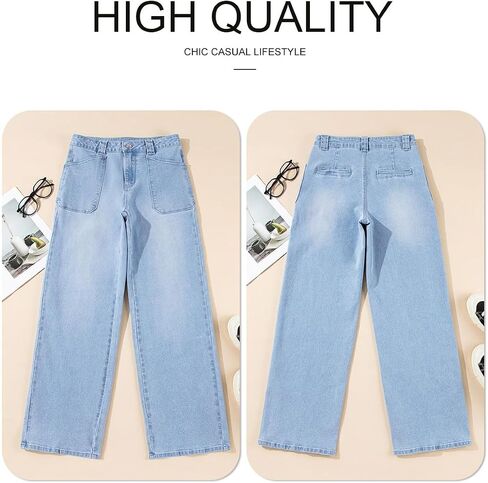 Astylish Women‘s High Waisted Straight Leg Jeans Stretchy Wide Leg Jeans Trendy Denim Pants in Saudi Arabia