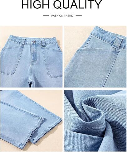 Astylish Women‘s High Waisted Straight Leg Jeans Stretchy Wide Leg Jeans Trendy Denim Pants in Saudi Arabia