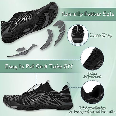 Barefoot Shoes for Women & Men, Grounded Walking Hiking Barefoot Shoes, Wide Toe Box Non-Slip Water Athletic Footwear, Comfortable Vitality Barefoot Footwear, Trail Running Sneakers Unisex in Saudi Arabia