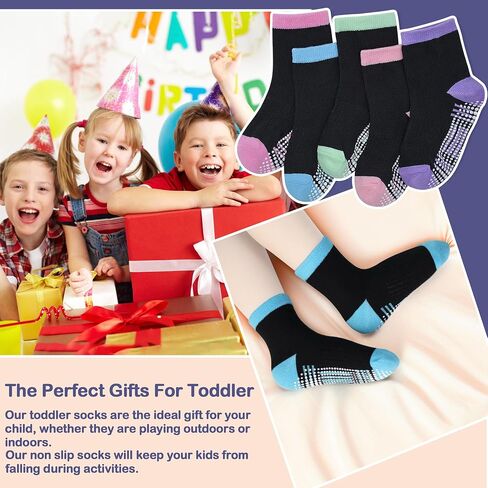 GRPSKCOS Toddler Girls Non Slip Socks 15 Pairs Toddler Socks Anti Skid Socks for 0-7 Years Girls Kids in Saudi Arabia