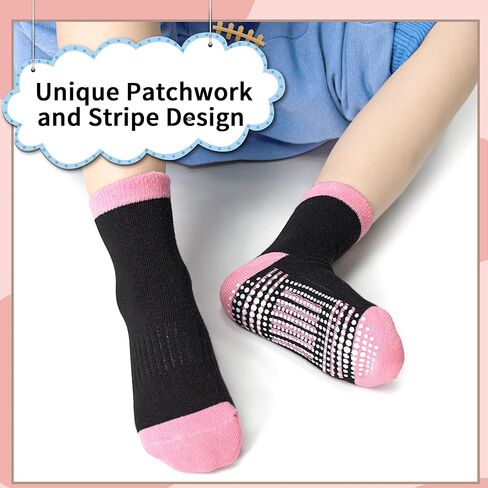 GRPSKCOS Toddler Girls Non Slip Socks 15 Pairs Toddler Socks Anti Skid Socks for 0-7 Years Girls Kids in Saudi Arabia