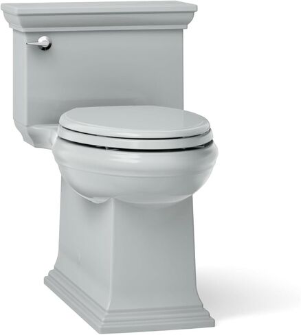 KOHLER K-6428-7 Memoirs Stately Comfort Height Skirted One-Piece Compact Elongated 1.28 GPF Toilet with AquaPiston Flush Technology and Left-Hand Trip Lever, Black in Saudi Arabia