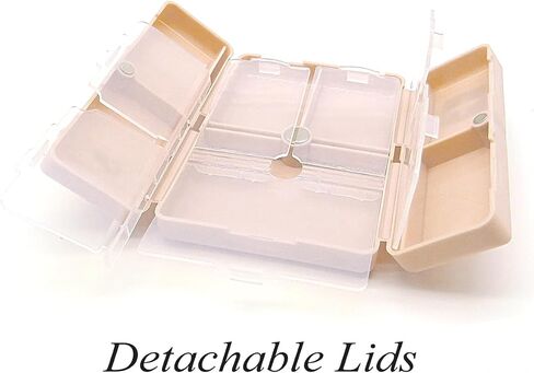 Daily Magnetic Pill Box Organizer, 7 Tray Travel Size Medicine Case Container, Cute Small Pocket Pill Dispenser Capsule Reminder Tracker for Medication, Fish Oil, Supplement, Tablets, Pink in Saudi Arabia