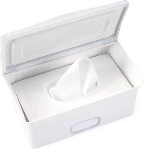 Ubbi Baby Wipes Dispenser | Baby Wipes Case | Baby Wipes Holder with Weighted Plate, Keeps Wipes Fresh and Non-Slip Rubber Feet, White (Pack of 2) in Saudi Arabia