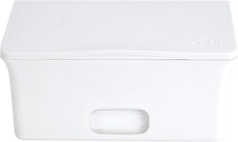 Ubbi Baby Wipes Dispenser | Baby Wipes Case | Baby Wipes Holder with Weighted Plate, Keeps Wipes Fresh and Non-Slip Rubber Feet, White (Pack of 2) in Saudi Arabia