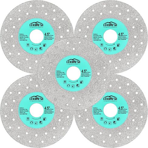Rock Slab Grinding Disc - 4.5 inch Glass Cutter Disc (5pcs), Granite Cutting Blade, Diamond Grinder Wheel for Rock Slab, Stone, Tile, Marble, Granite, Glass Diamond Saw Blades in Saudi Arabia